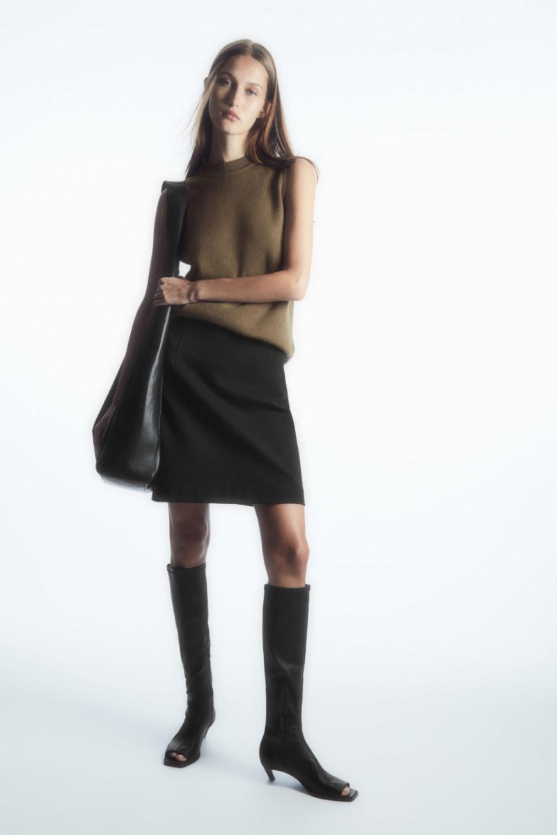 COS Twill Mini Szoknya Női Fekete | BZC-342819