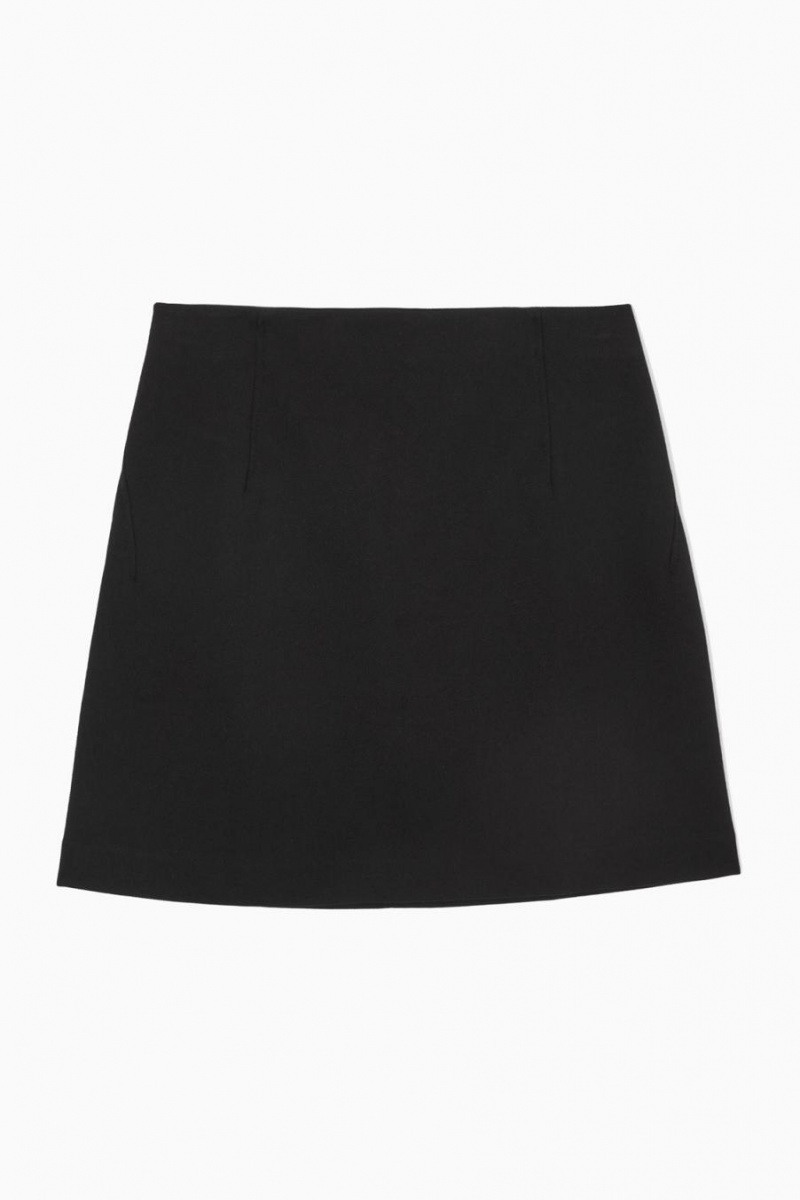 COS Twill Mini Szoknya Női Fekete | BZC-342819