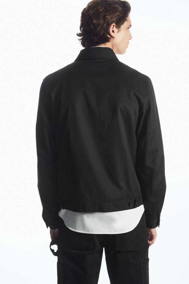 COS Twill Utility Ing Férfi Fekete | YCB-278140