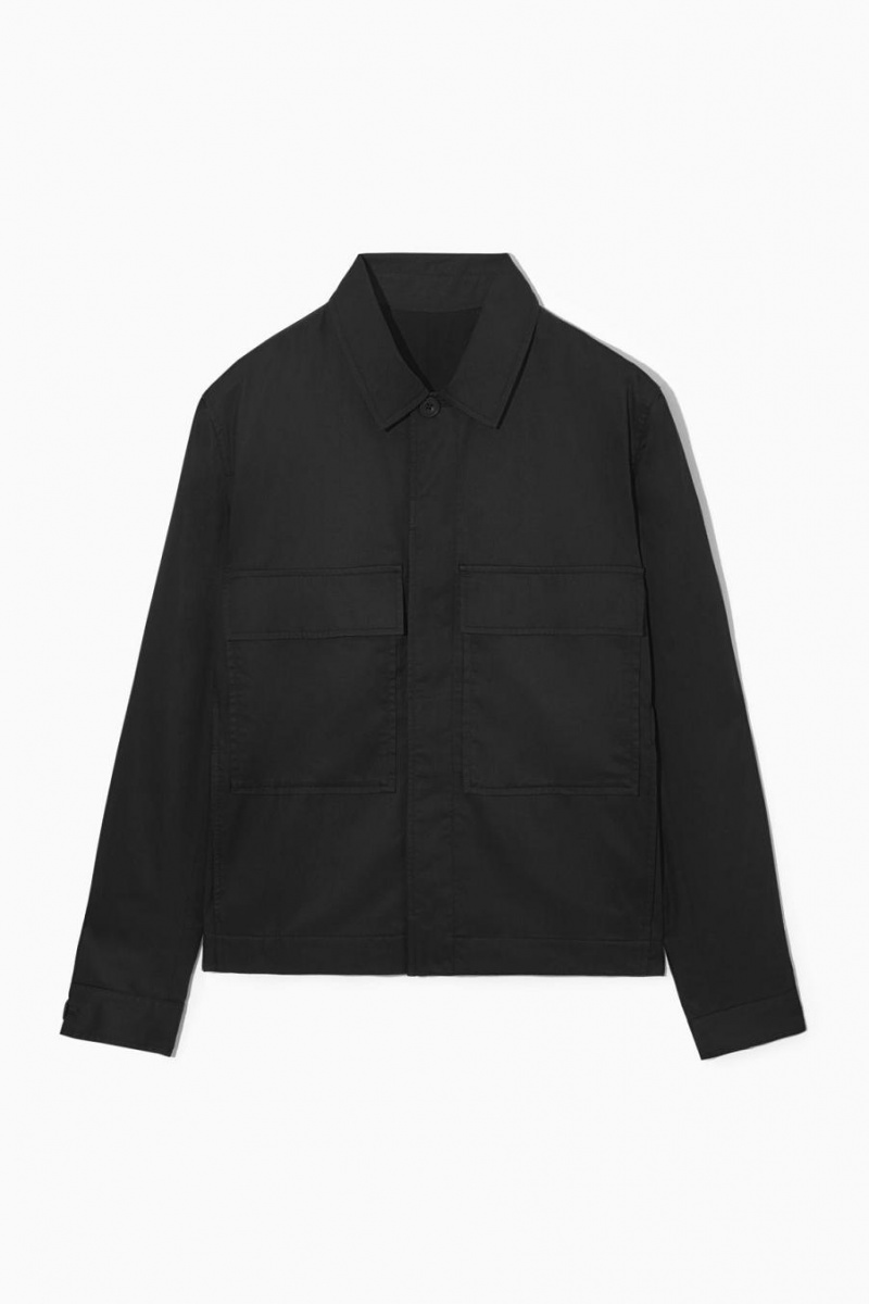 COS Twill Utility Ing Férfi Fekete | YCB-278140