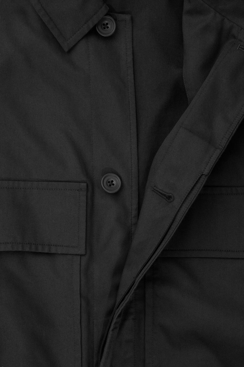 COS Twill Utility Ing Férfi Fekete | YCB-278140