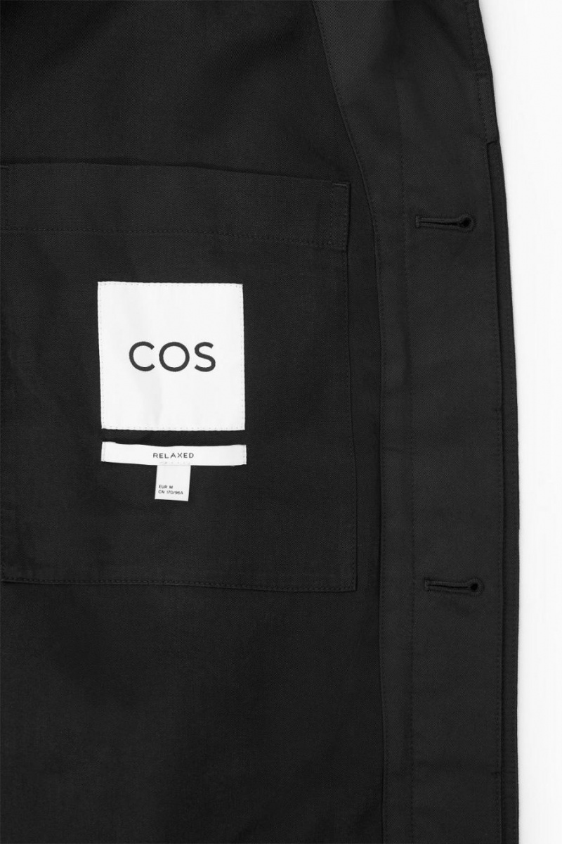 COS Twill Utility Ing Férfi Fekete | YCB-278140