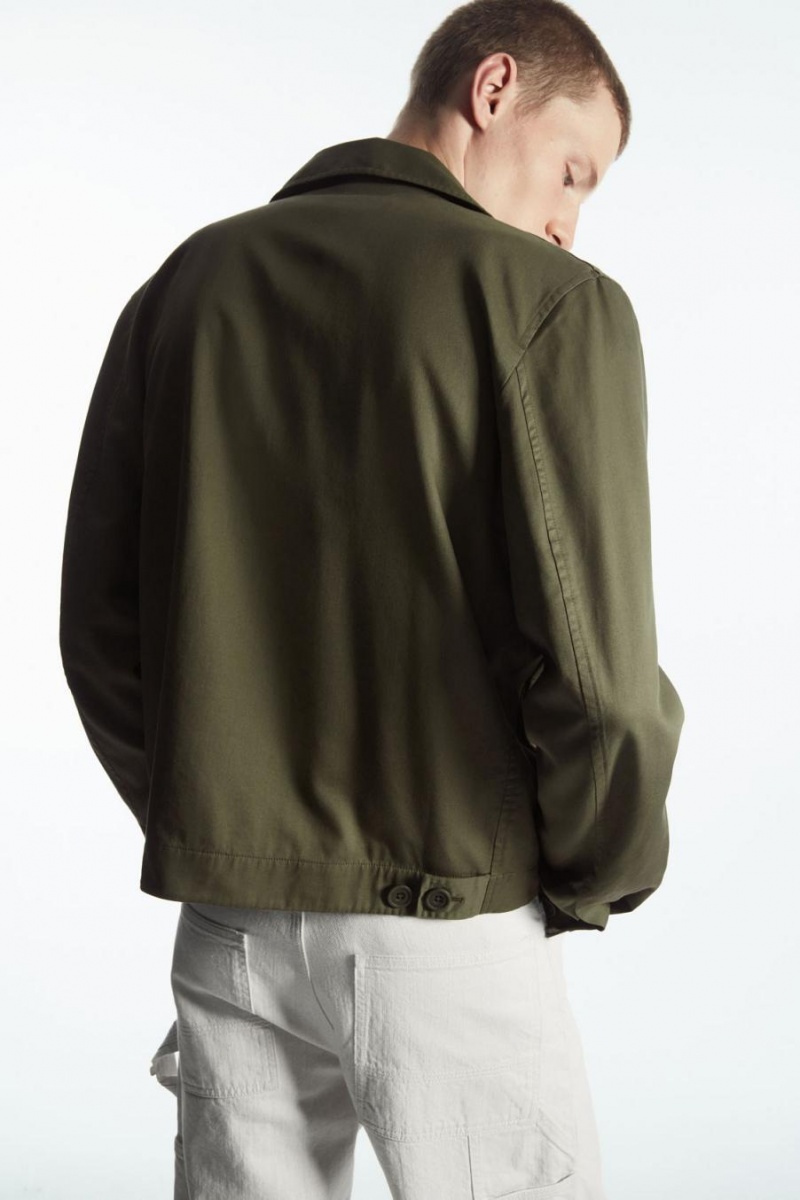 COS Twill Utility Ing Férfi Sötétkhaki Zöld | GZS-132786