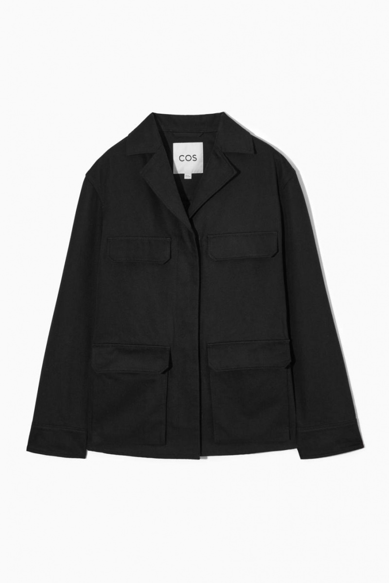 COS Twill Utility Kabát Női Fekete | QBZ-905641
