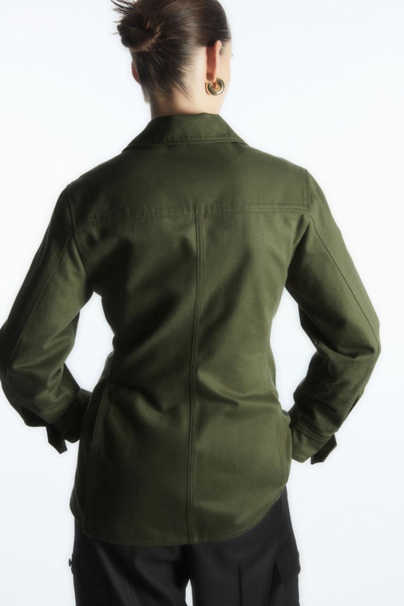COS Twill Utility Kabát Női Khaki Zöld | EQL-635712