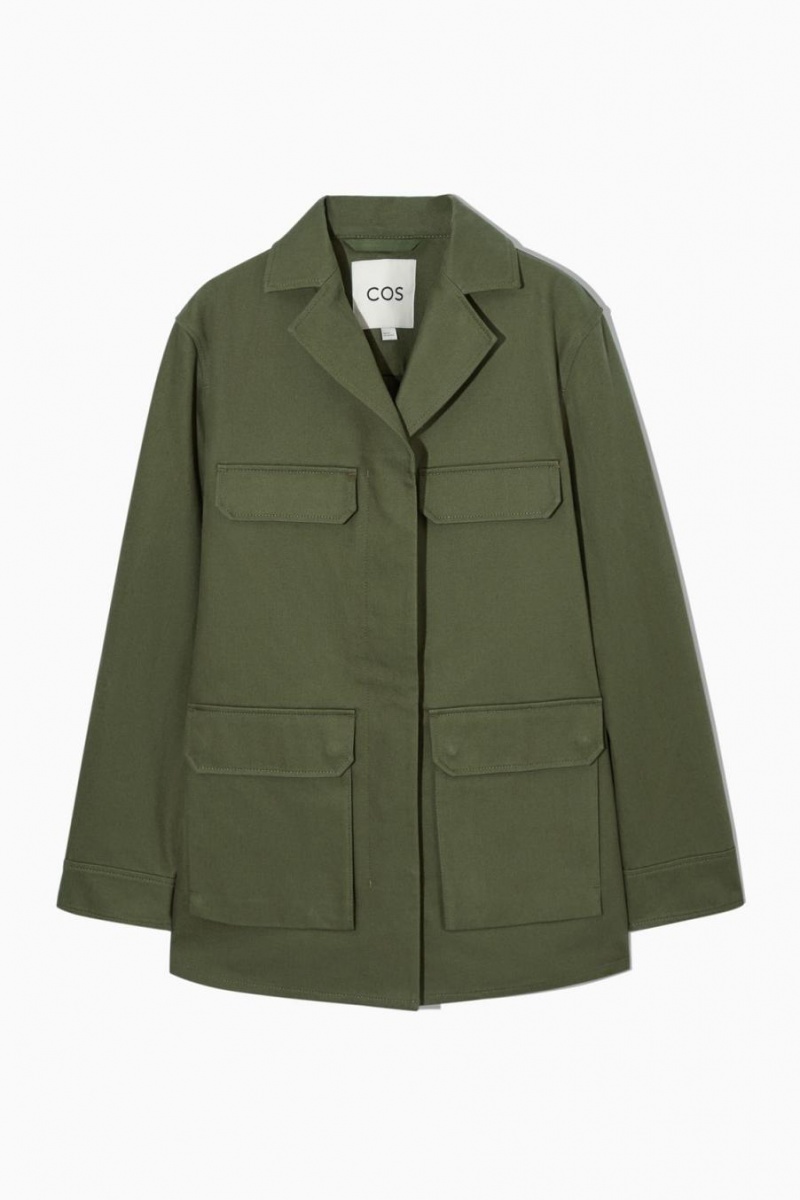 COS Twill Utility Kabát Női Khaki Zöld | EQL-635712