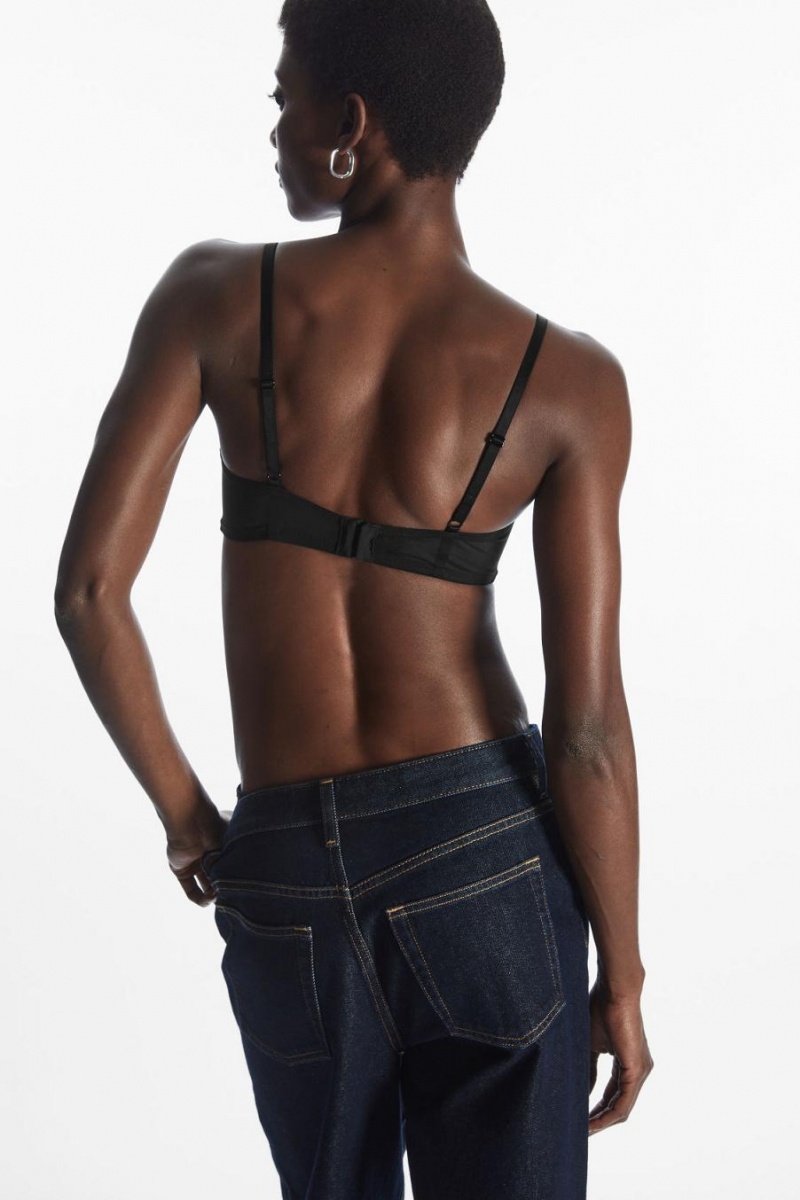 COS Underwired Mesh-panelled Melltartó Női Fekete | LQW-584136