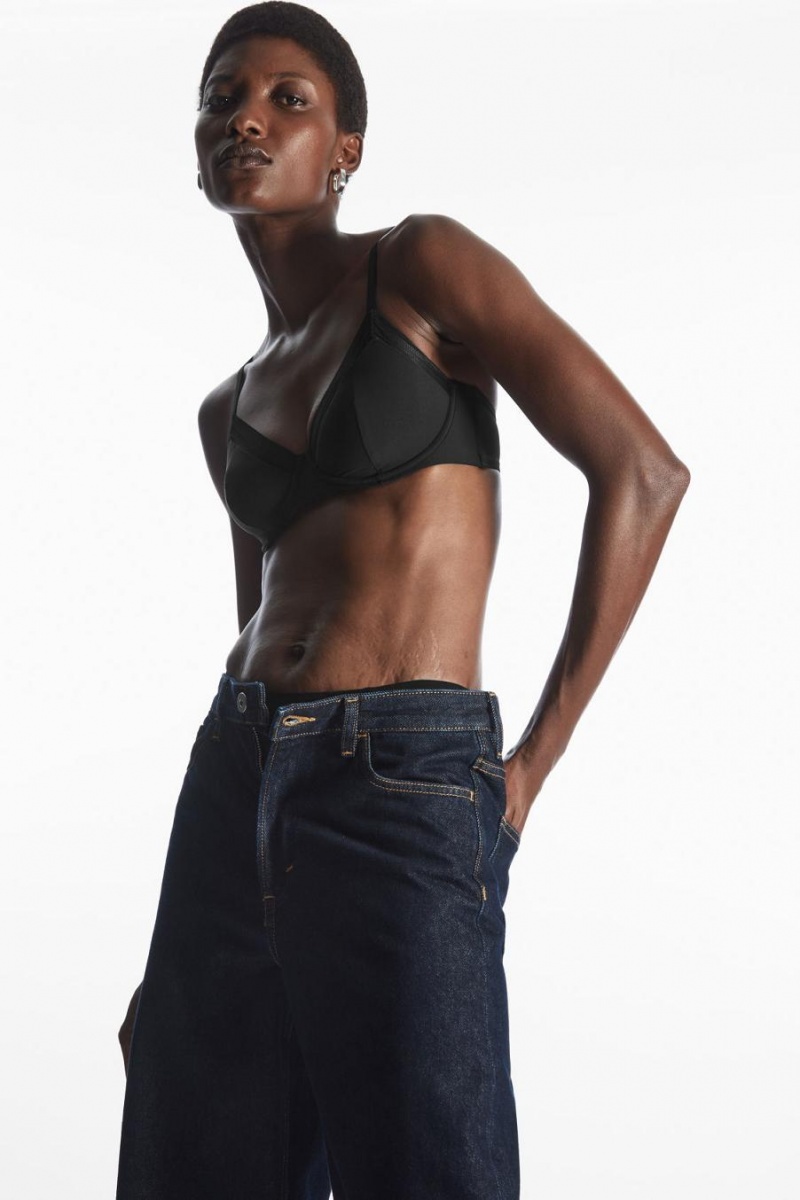 COS Underwired Mesh-panelled Melltartó Női Fekete | LQW-584136