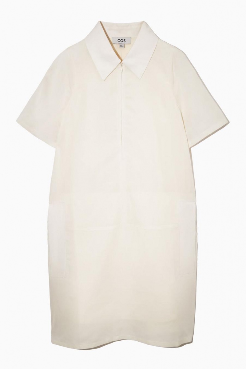 COS Utility Shirt Ruha Női Krém | GVY-519807