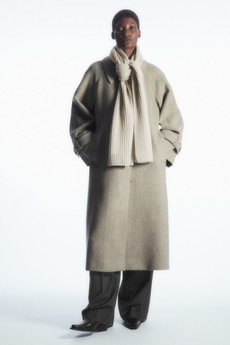 COS Vaskos Bordázott Pure Cashmere Sál Női Fehér | OKN-827460