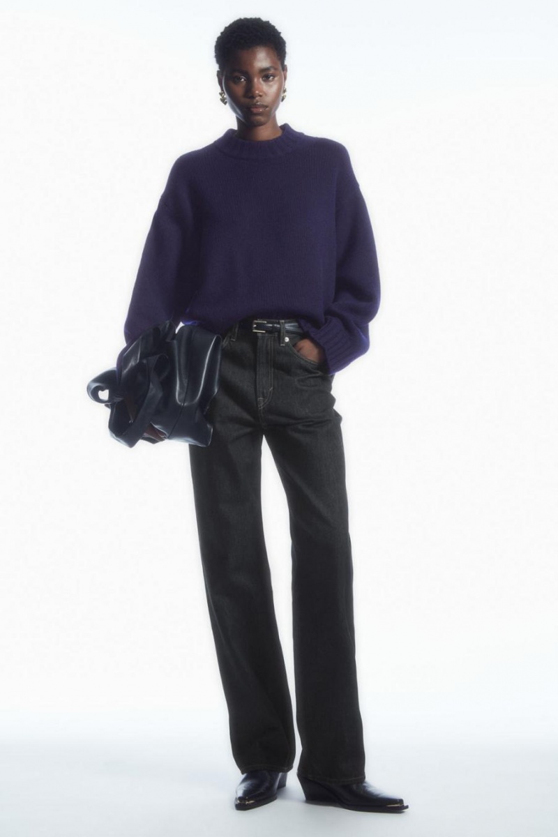 COS Vaskos Pure Cashmere Crew-neck Jumpers Női Sötétkék | ZXW-704592