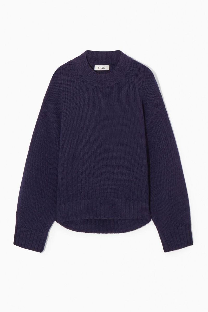 COS Vaskos Pure Cashmere Crew-neck Jumpers Női Sötétkék | ZXW-704592