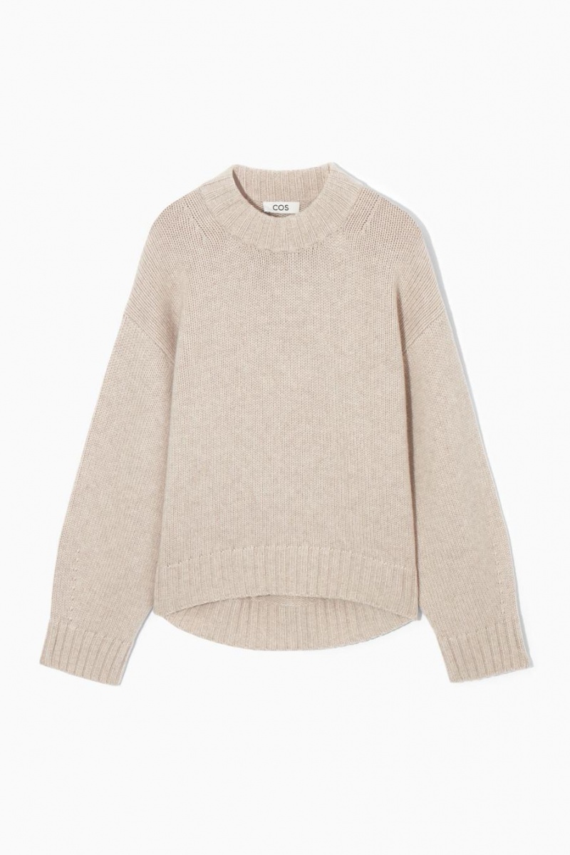 COS Vaskos Pure Cashmere Crew-neck Jumpers Női Krém | BYM-382964
