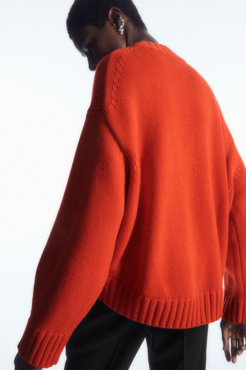 COS Vaskos Pure Cashmere Crew-neck Jumpers Női Világos Narancssárga | ZGN-736401