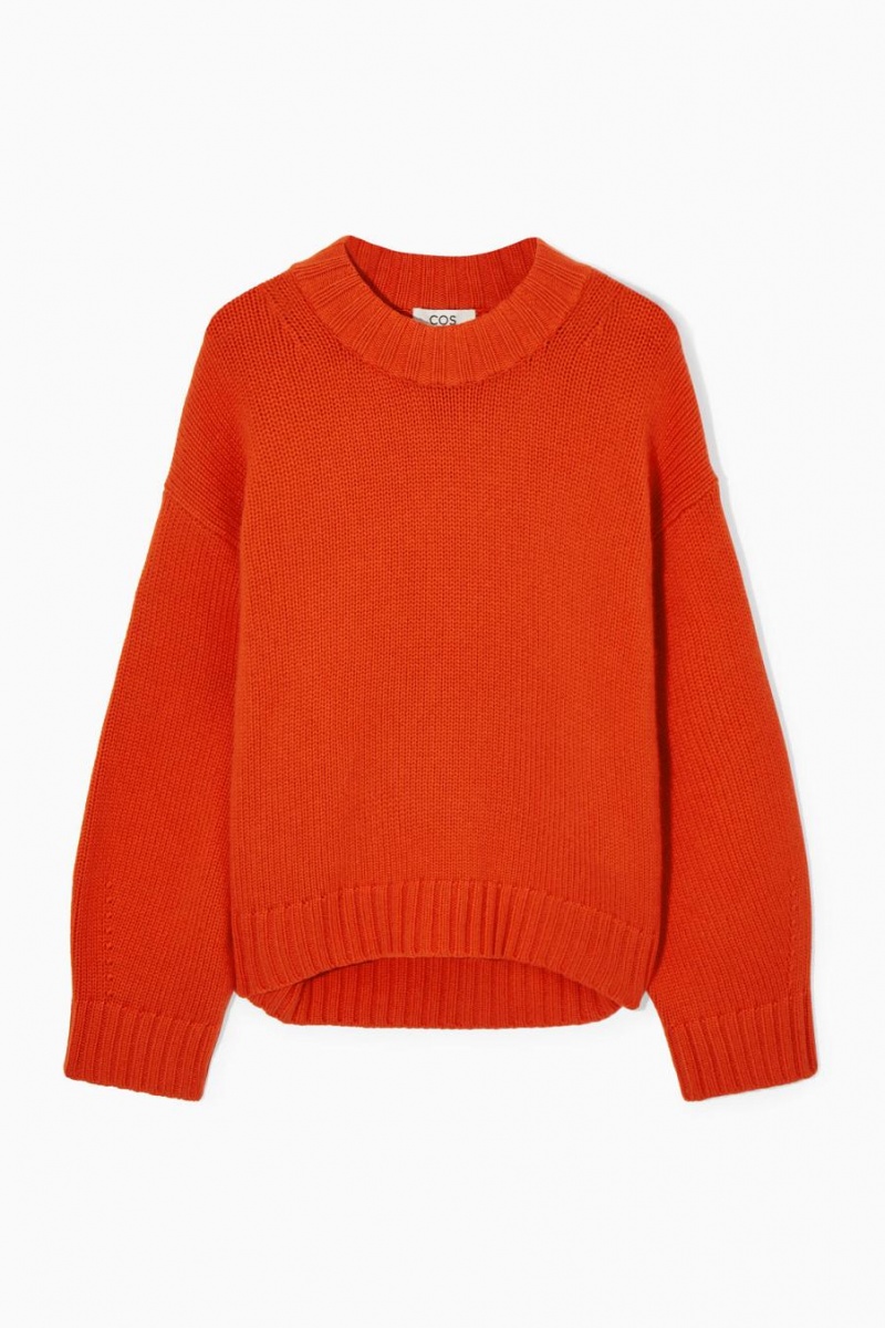 COS Vaskos Pure Cashmere Crew-neck Jumpers Női Világos Narancssárga | ZGN-736401