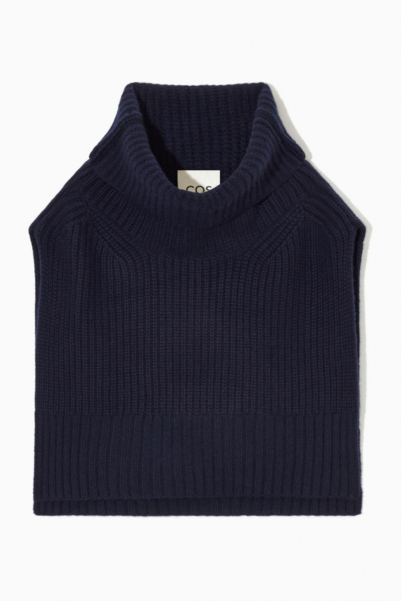 COS Vaskos Pure Cashmere Open-side Mellény Női Sötétkék | HXM-673258