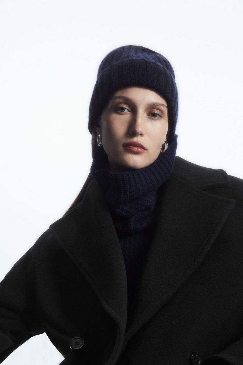 COS Vaskos Pure Cashmere Télisapka Férfi Sötétkék | BKX-093157