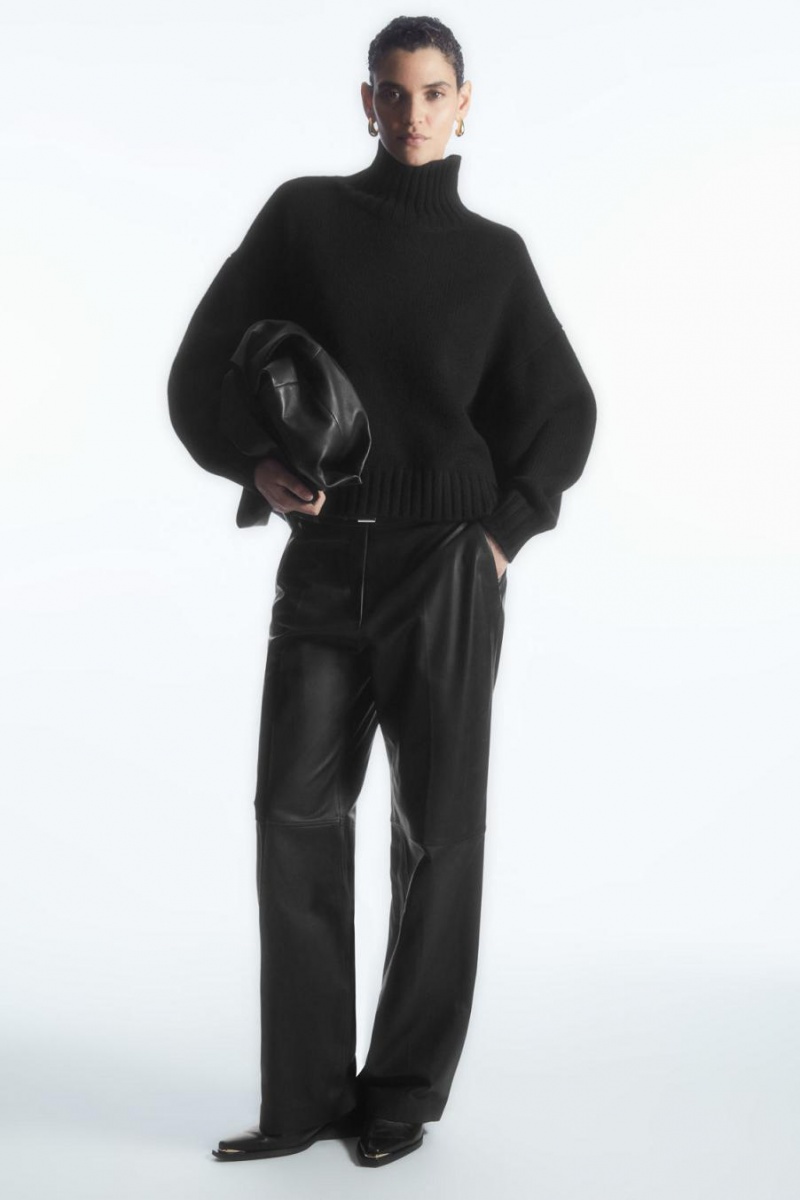 COS Vaskos Pure Cashmere Turtleneck Jumpers Női Fekete | NVR-823710