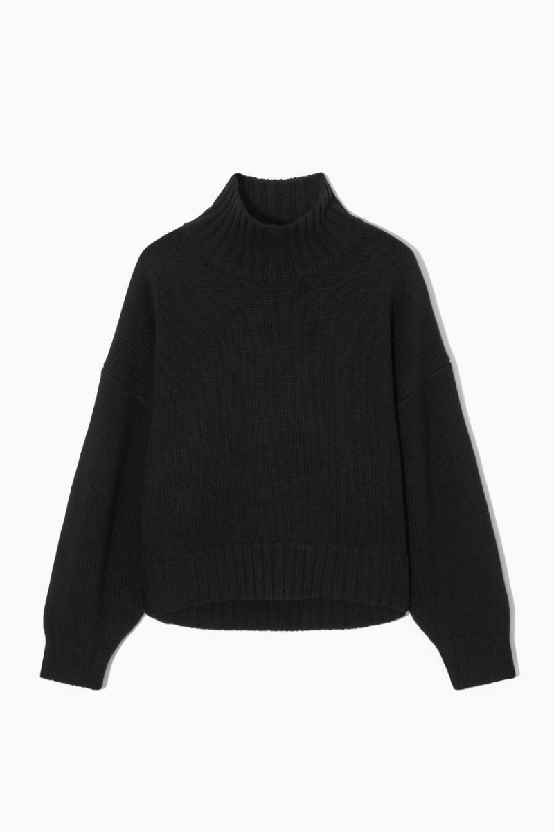 COS Vaskos Pure Cashmere Turtleneck Jumpers Női Fekete | NVR-823710