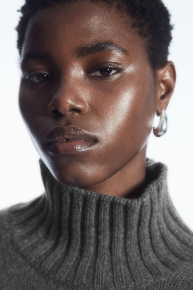 COS Vaskos Pure Cashmere Turtleneck Jumpers Női Sötétszürke | EKV-982047