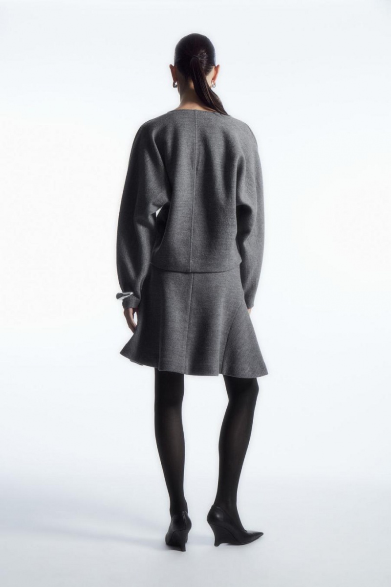 COS V-neck Boiled-wool Jumpers Női Szürke | PSJ-261748