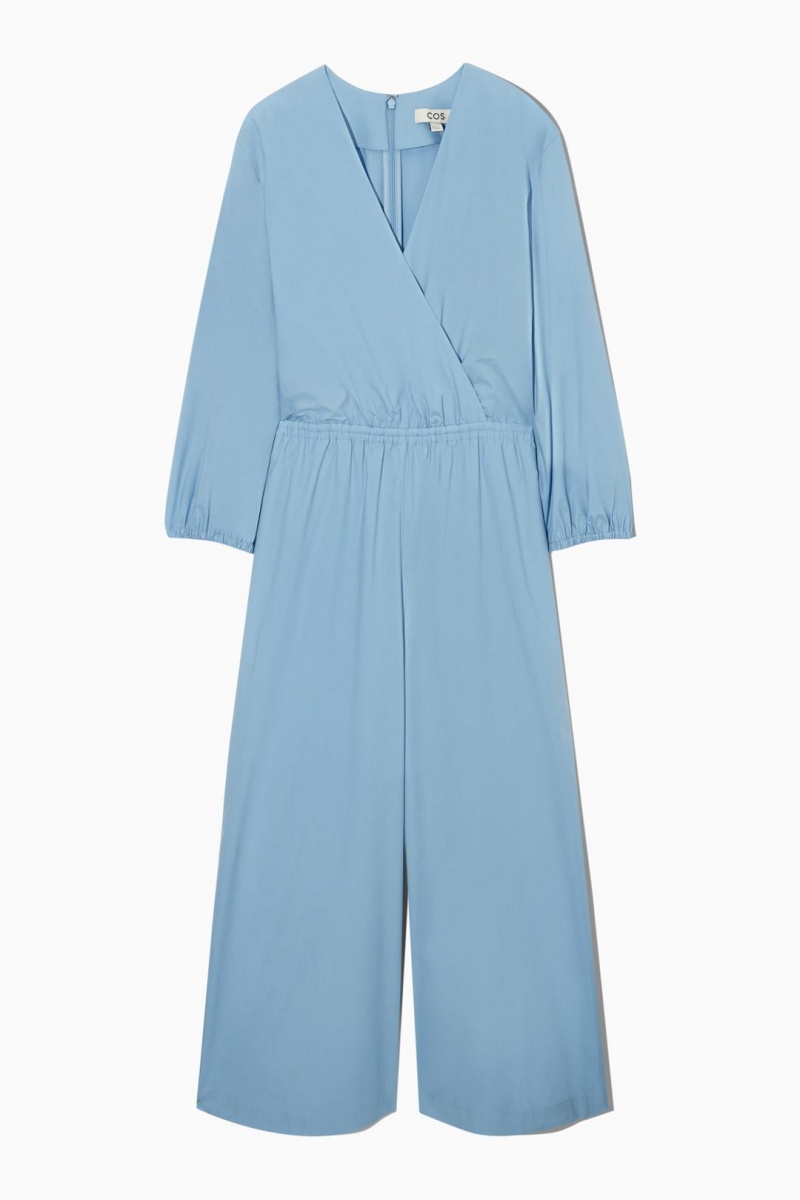 COS V-neck Culotte Jumpsuit Női Világos Kék | TEX-798460