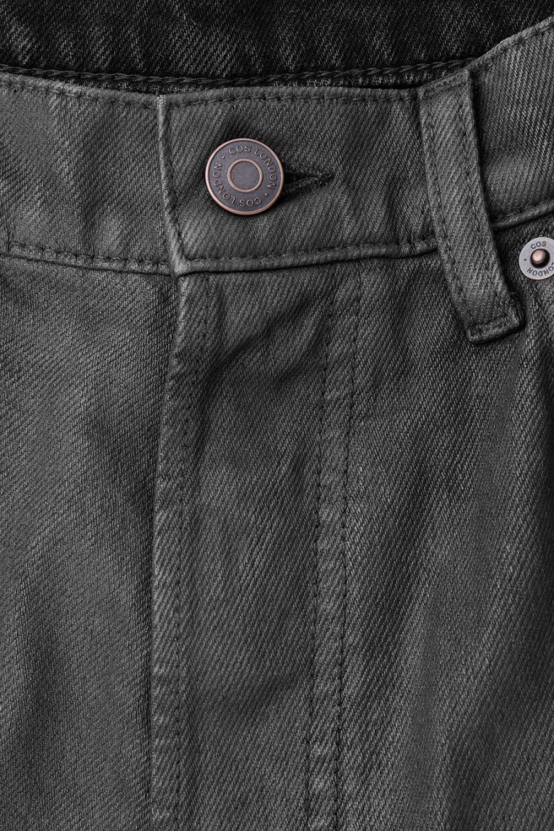COS Volume Coated-denim - Széles Cipő Farmernadrág Női Fekete | VCK-945831