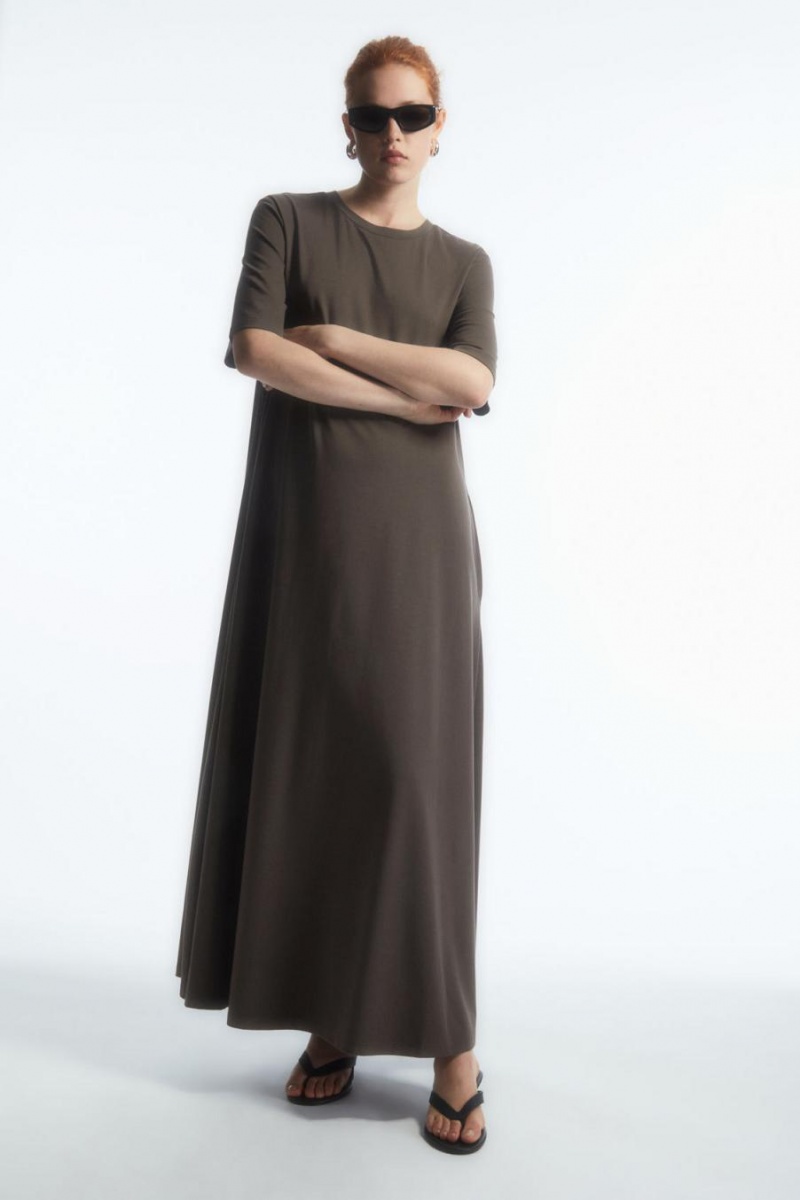 COS Voluminous Maxi T-shirt Ruha Női Barna | FMW-809426