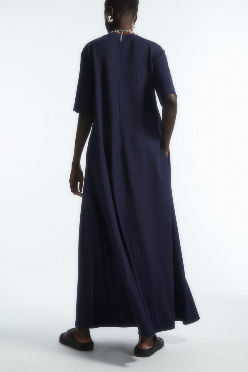 COS Voluminous Maxi T-shirt Ruha Női Sötétkék | SGF-132469