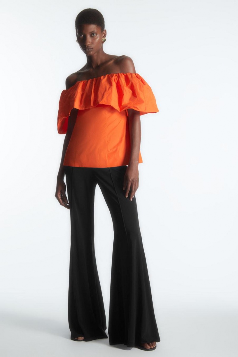 COS Voluminous Off-the-shoulder Felső Női Világos Narancssárga | TAV-873045