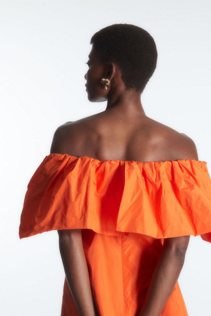 COS Voluminous Off-the-shoulder Felső Női Világos Narancssárga | TAV-873045