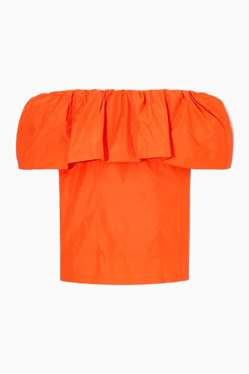 COS Voluminous Off-the-shoulder Felső Női Világos Narancssárga | TAV-873045