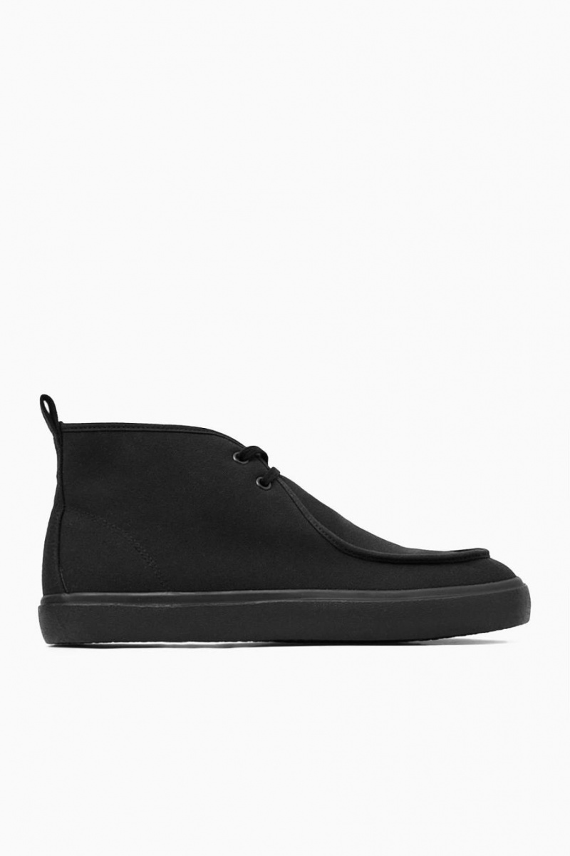 COS Vászon Chukka Csizma Férfi Fekete | DCR-860173