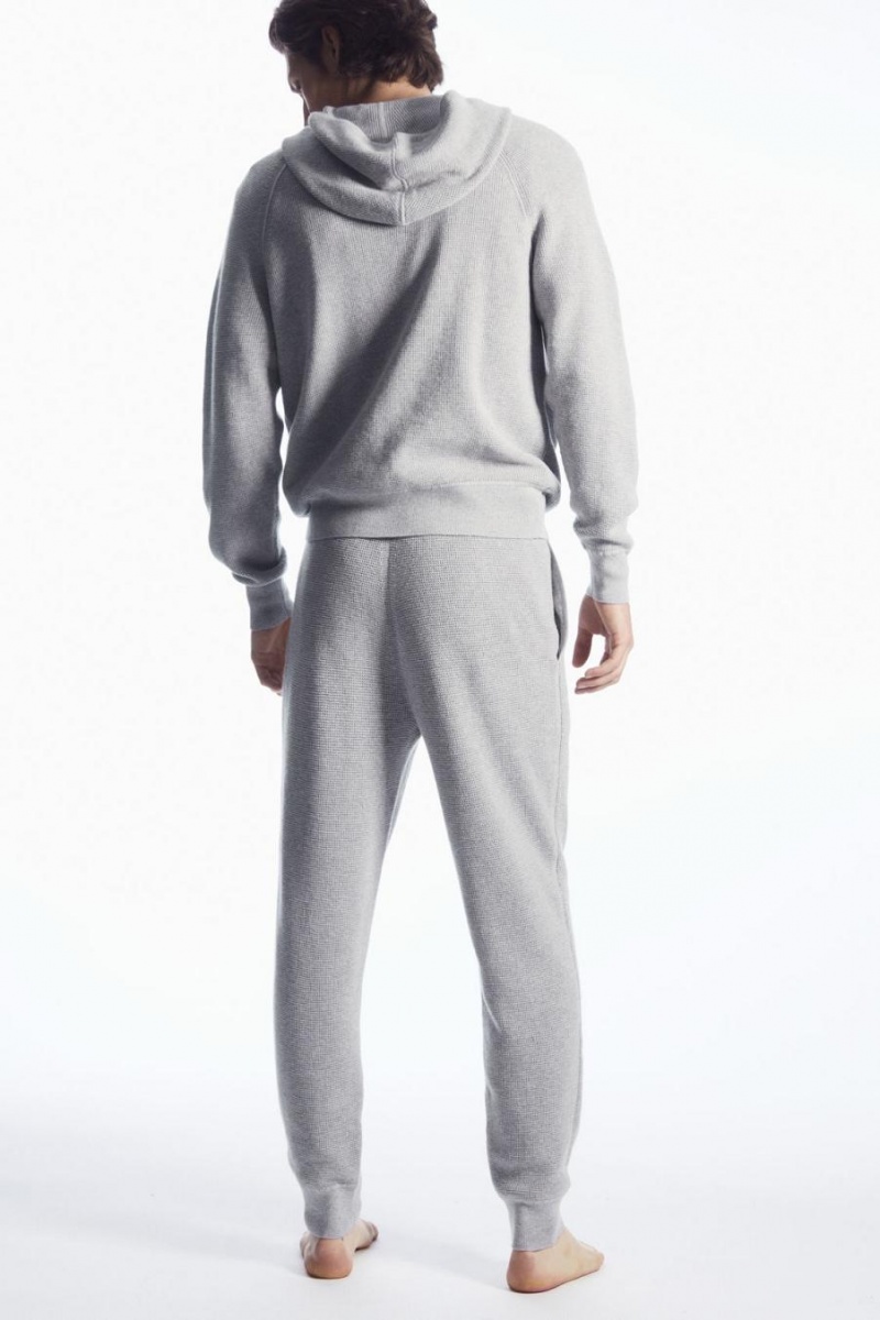 COS Waffle-knit Cashmere-blend Nadrág Férfi Szürke | LHZ-428910