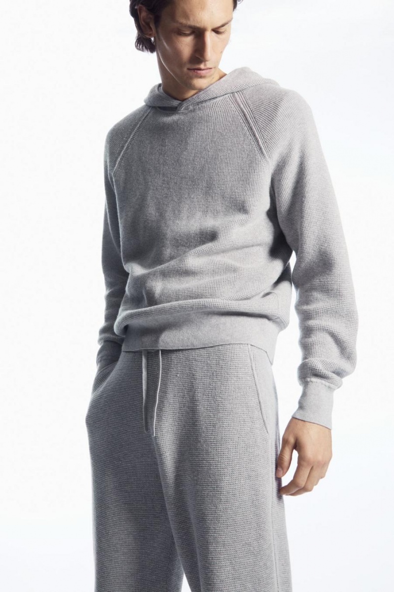 COS Waffle-knit Cashmere-blend Nadrág Férfi Szürke | LHZ-428910