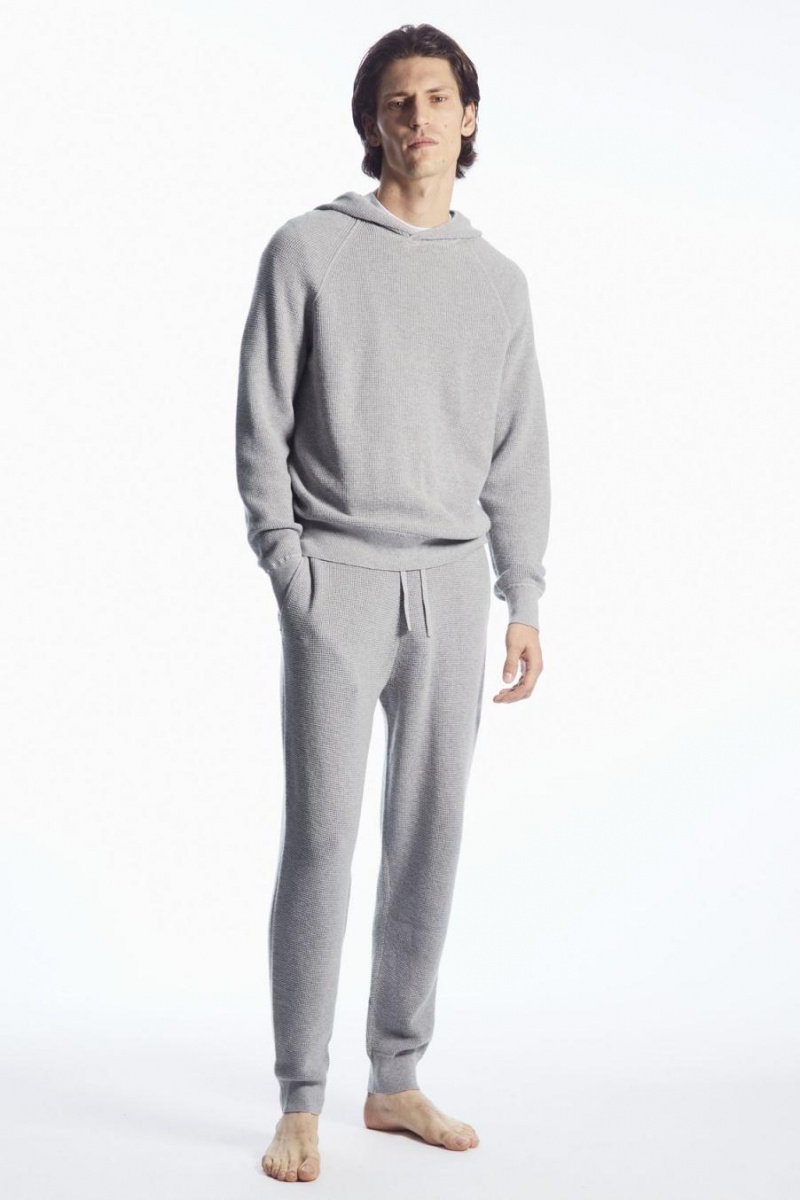COS Waffle-knit Cashmere-blend Nadrág Férfi Szürke | LHZ-428910