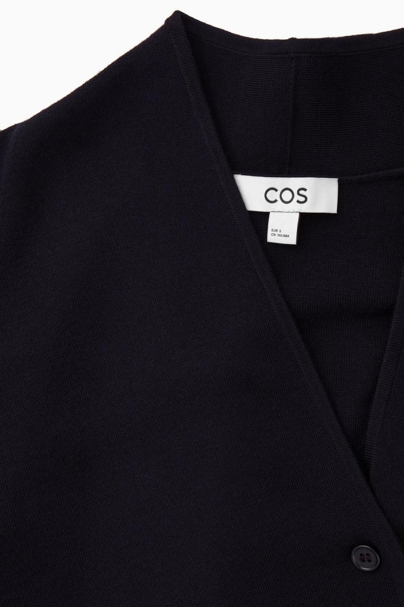 COS Waisted Kötött Kardigán Női Sötétkék | VIW-395428