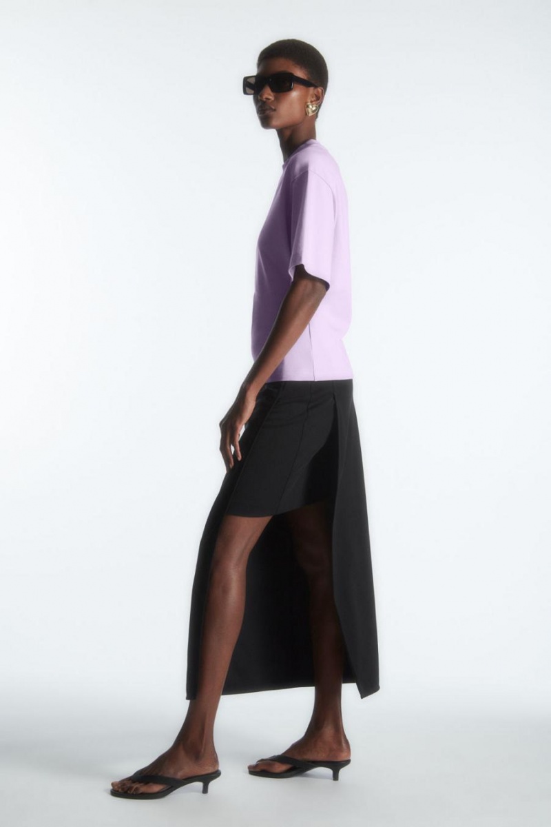COS Waisted Mock-neck Póló Női Világos Lila | ZSJ-045716