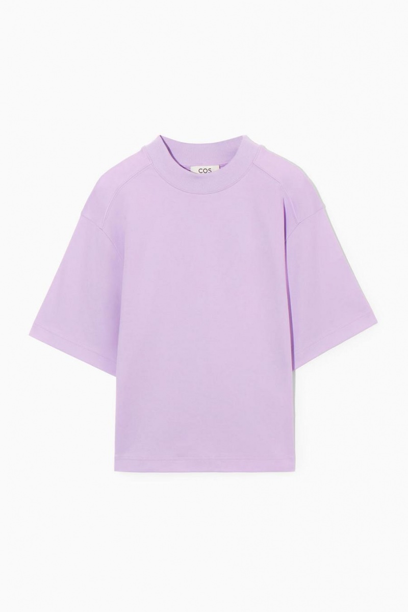 COS Waisted Mock-neck Póló Női Világos Lila | ZSJ-045716