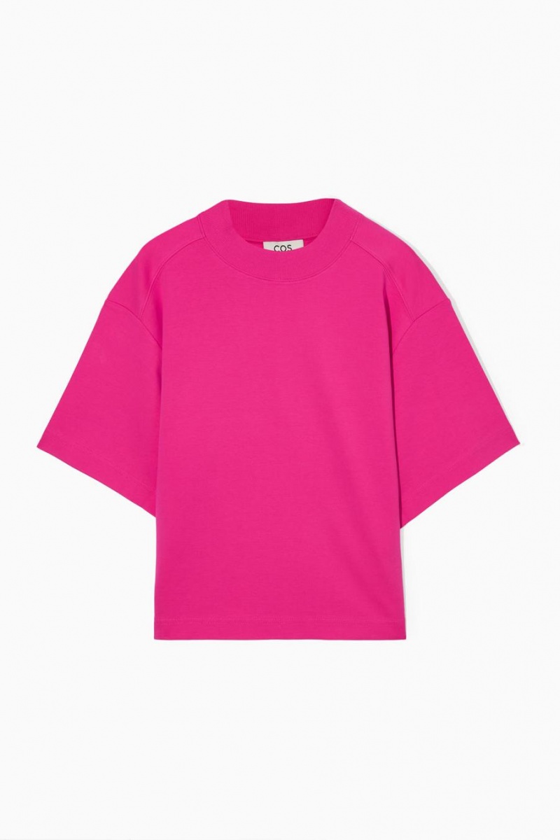 COS Waisted Mock-neck Póló Női Világos Rózsaszín | FEW-850426