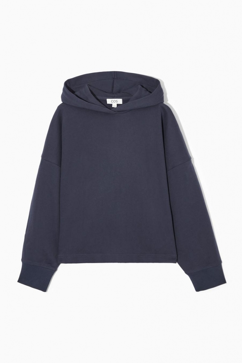 COS Wrap-effect Jersey Kapucnis Pulóver Női Sötétkék | TJQ-069185
