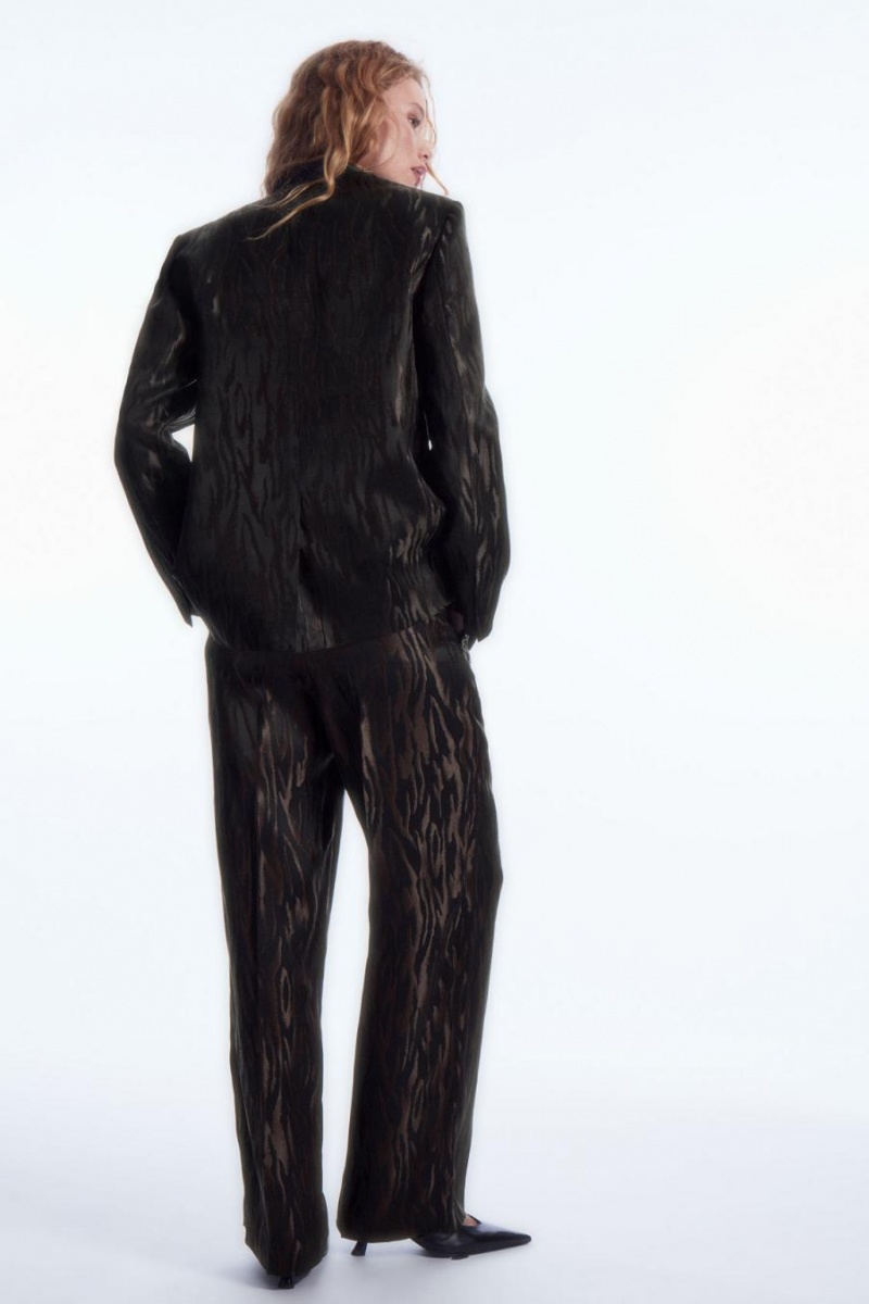 COS Zebra-jacquard Tailored Nadrág Női Sötétbarna Fekete | QJU-267830