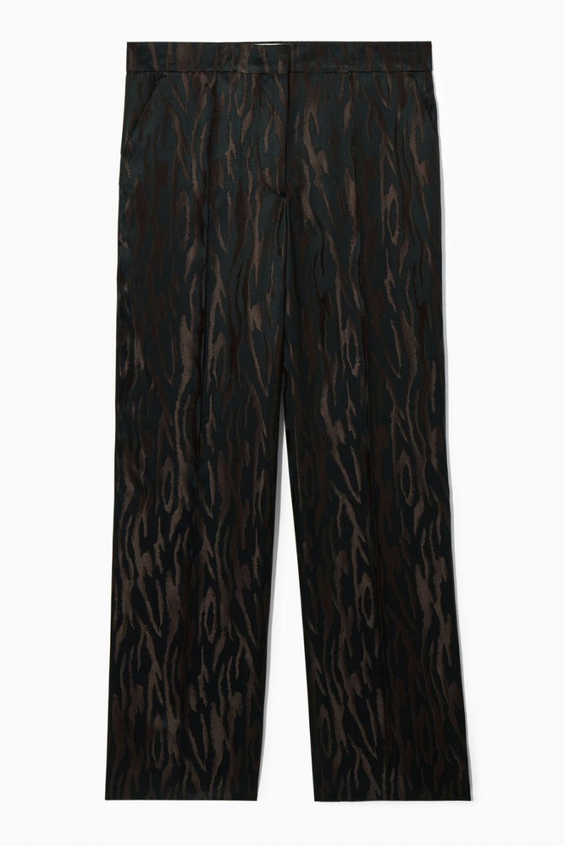 COS Zebra-jacquard Tailored Nadrág Női Sötétbarna Fekete | QJU-267830