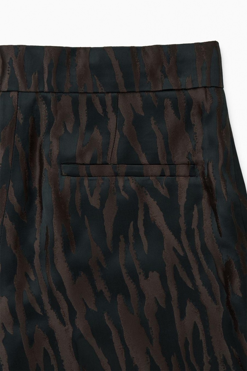 COS Zebra-jacquard Tailored Nadrág Női Sötétbarna Fekete | QJU-267830