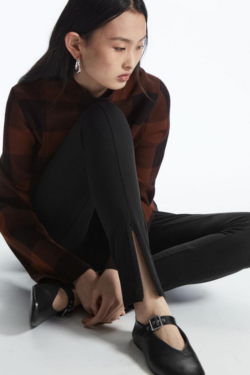 COS Zip-hem Leggings Női Fekete | OIL-912580